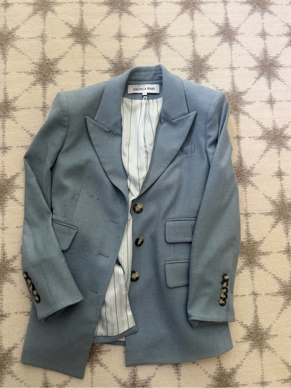 Veronica Beard Men's Blue Tailored Wool Blazer